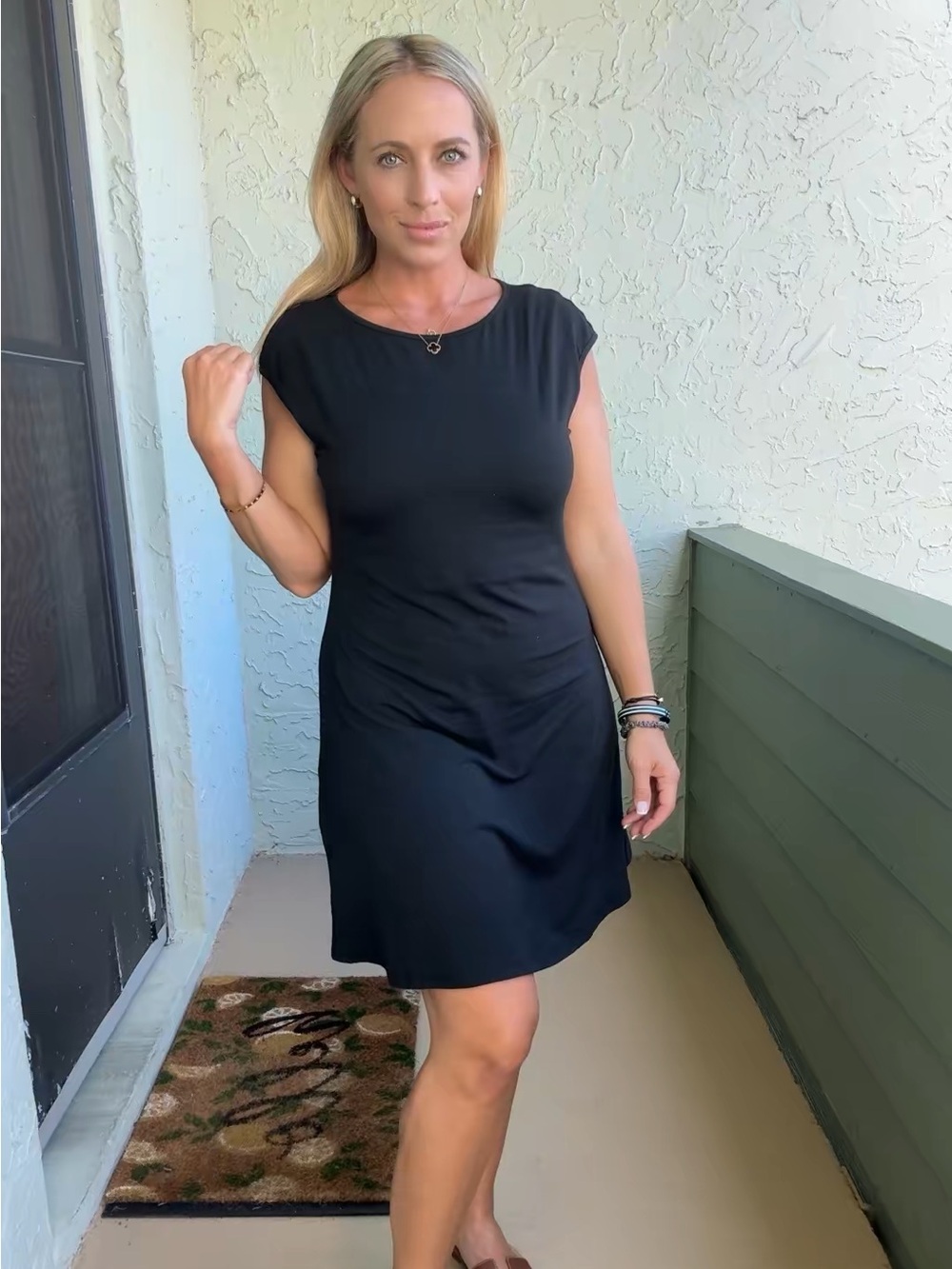 Classic Black Cap-Sleeve Women’s Dress